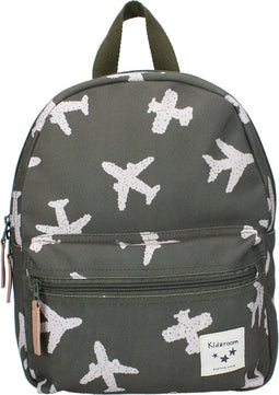 Kidzroom Paris Adore More Rugzak - Groen - Vliegtuig - 5.7L