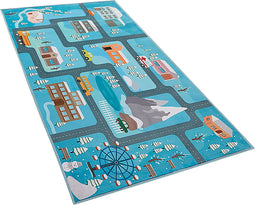 KIGI - Kindervloerkleed - Blauw - 80 x 150 cm - Polyester