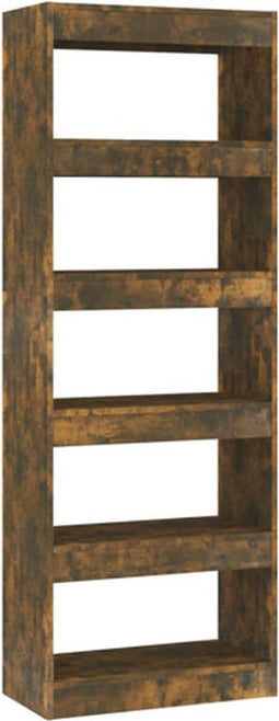 vidaXL - Boekenkast/kamerscherm - 60x30x166 - cm - spaanplaat - gerookt - eiken