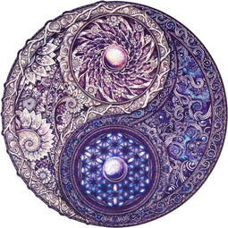UNIDRAGON Houten Puzzel Voor Volwassenen Mandala - Overkoepelende Tegenstellingen - 700 stukjes - Royal Size 45x45 cm