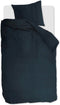vtwonen Earth - Dekbedovertrek Eenpersoons - 140x200/220 cm - Stonewashed Katoensatijn - Donker Blauw