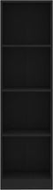 vidaXL - Boekenkast - met - 4 - schappen - 40x24x142 - cm - bewerkt - hout - zwart