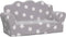 Kinderbank 2-zits met sterren zacht pluche lichtgrijs