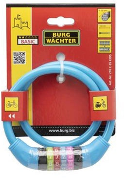 Kinderfietsslot - BURG WACHTER - 210 C 65 KIDS - Kleur, code, 65 cm, 10 mm staal