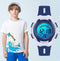 Kinderklokje Meisjes Jongens Digitaal 7 Kleuren LED Digitaal klokje voor Kinderen Waterdicht Sport Buiten Multifunctioneel Digitale klokje met Stopwatch / Alarm Leeftijd 4-15, donker blauw, klein 26g