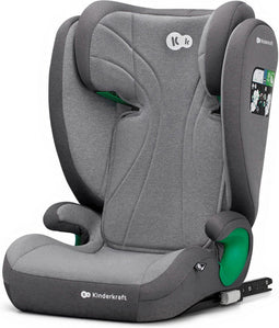 Kinderkraft JUNIOR FIX 2 I-SIZE - Autostoeltje - 100-150 cm - 15-36 kg - met Isofix - Afstelbare hoofdsteun - veiligheidssystemen- Diepe zitting - Eenvoudig te reinigen - Groep 2/3 - Tot 12 jaar - Grijs
