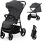 Kinderkraft TRIG 3 - Grote Wandelwagen tot 25 kg - Verstelbare Rugleuning en Voetensteun - CLICK & FOLD Systeem - 360° Draaiende Wielen - Waterdichte Kap met Ventilatie - Comfortabele Zitting - Lichtgewicht 8,9 kg - Grijs
