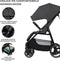 Kinderkraft TRIG 3 - Grote Wandelwagen tot 25 kg - Verstelbare Rugleuning en Voetensteun - CLICK & FOLD Systeem - 360° Draaiende Wielen - Waterdichte Kap met Ventilatie - Comfortabele Zitting - Lichtgewicht 8,9 kg - Grijs