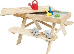 Kinderpicknicktafel met zandbak, 94x96x55 cm