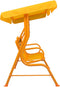 Kinderschommelbank 115x75x110 cm stof geel