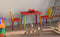 Kindertafel twee stoeltjes potlood pen design - speeltafel bouwtafel tekentafel kinderkamer