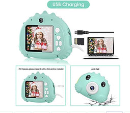 Kindervriendelijke Digitale Camera Groen - 20MP HD, 2,4 Scherm, Ingebouwde 32GB SD - Ideaal voor Kinderen 3-12 jaar
