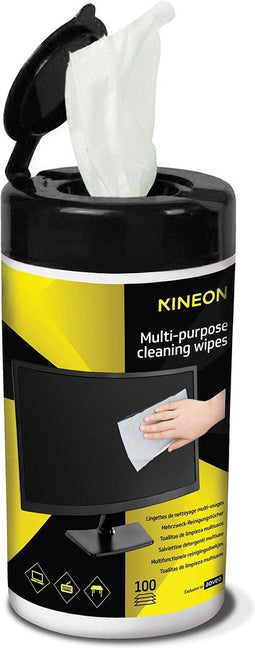 Kineon multifunctionele reinigingsdoekjes, doseerbus van 100 doekjes