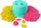 Kinetic Sand - SquishBlossom bloeiende bloempot met 227 g orgineel kinetisch zand in neongeel en neonroze en vormpjes sensorisch speelgoed