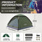 KingCamp Camping Tent 2 Man - Lichtgewicht - Waterproof - Eenvoudige Opzet - Voor Familie en Reizen