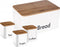 Kinghoff 1026 - Broodtrommel set - Wit - Rvs met hout - 35x23x18,5 cm