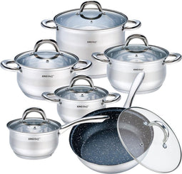 Kinghoff 1098 pannenset - 12 delig - RVS - Alle warmtebronnen
