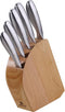 Kinghoff 1152 Messenset - Messenblok hout - rvs - 6 delig