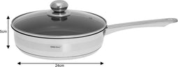Kinghoff 1573 - Braadpan met deksel - RVS - 24 cm