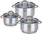 Kinghoff 1762 - 6 delige pannenset - kookpannen - 16-18-20 cm - met deksel