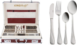 KINGHOFF 3553 - luxe bestekset koffer - 72 delig - 12 persoons - Modern bestek