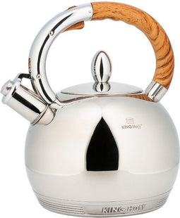 Kinghoff 3778 - Fluitketel - RVS - 3 liter - houten handvat