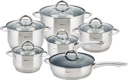 Kinghoff 4450 pannenset - 12 delig - RVS - Alle warmtebronnen