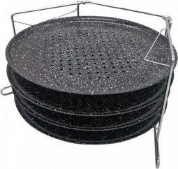 Kinghoff pizza rek voor in de oven - Voor 4 pizza's tegelijk - rvs - 32 cm