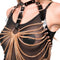 Kinky Diva – High Gloss Buckled Chain Top – Black/Rose Gold