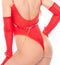Kinky Diva – High Gloss Buckled Chain Top – Red/Gold