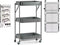 Kinvara Keuken/badkamer trolley - L45 x B30 x H78 cm - grijs - metaal - opvouwbaar - met wielen - 3 lagen