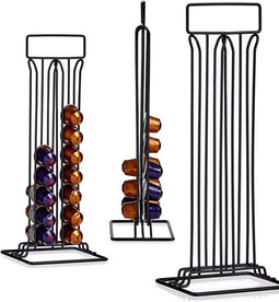 Kinvara Koffie cup/capsule houder/dispenser - metaal - voor 36 cups - 10 x 16 x 38 cm cm - Geschikt voor Nespresso cups