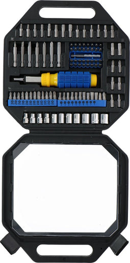 Kinzo Doppenset/ Bitset - 99-Delig - 1/4" - Ratelschroevendraaier - 11 Doppen - 84 Bits - Gereedschapskoffer - Staal