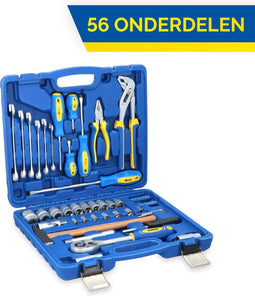 Kinzo Gereedschapsset in Koffer- Handgereedschap - Basisgereedschap - 56-delig