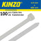 Kinzo Kabelbinders - 100 Stuks - 4.8 x 400 MM - Wit