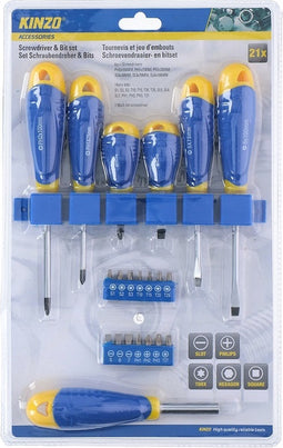 Kinzo schroevendraaier en bitset 21 delig