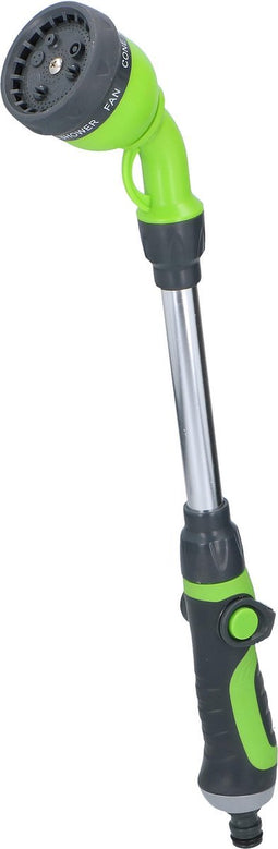 Kinzo Sproeikop Tuinslang - 15"/38 CM - 8 Sproeier Standen - Aansluiten op Standaard Tuinslang - Groen/Zilver