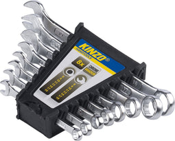 Kinzo Steeksleutelset 8 Stuks - Ringsleutels van 8 tot 19MM - Steeksleutels - Chroom Vanadiumstaal - Zilver