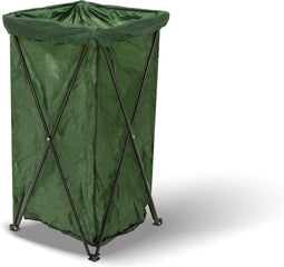 Kinzo Tuinafvalzak met Standaard 170 L - Bladresten en GFT Afval - Handvat - Herbruikbaar en Opvouwbaar - Donker Groen