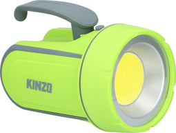 KINZO Zaklamp COB 3W - 300 Lumen - 200M Bereik - Rubberen behuizing - Geel