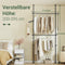 SoBuy FRG109-II-SCH - Telescoop Kledingrek - Verstelbaar B(75–126) × H(200–295) cm - Zwart