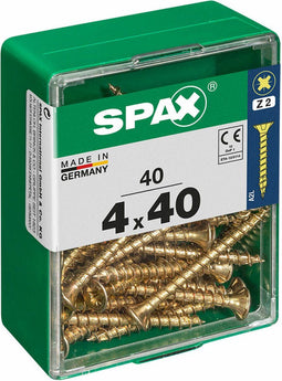 SPAX - Houten schroef - Platte kop 4,0 x 40 mm - (40 stuks)