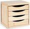Kipit Kantoor Organiser - Ladeblok Dennenhout 39 x 30 x 38 cm - 4 Lades