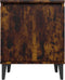vidaXL - Nachtkastje - met - metalen - poten - 40x30x50 - cm - gerookt - eikenkleurig