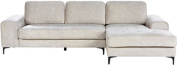 KIRUNA - Hoekbank - Lichtbeige - Linkszijdig - Fluweel