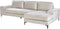 KIRUNA - Hoekbank - Lichtbeige - Linkszijdig - Fluweel
