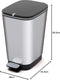 Kis Chic Bin Pedaalemmer - 50 l - Zilver - Maat L