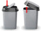 Kis Dual Swing Bin Prullenbak - 50L - 31x42x62cm - Zwart/Grijs