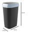 Kis Dual Swing Bin Prullenbak - 50L - 31x42x62cm - Zwart/Grijs