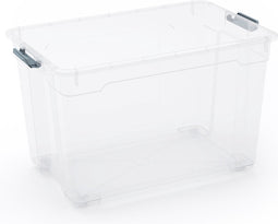 Kis Moover Opbergbox XL - Met wielen en deksel - 60L - 58x38x37cm - Transparant